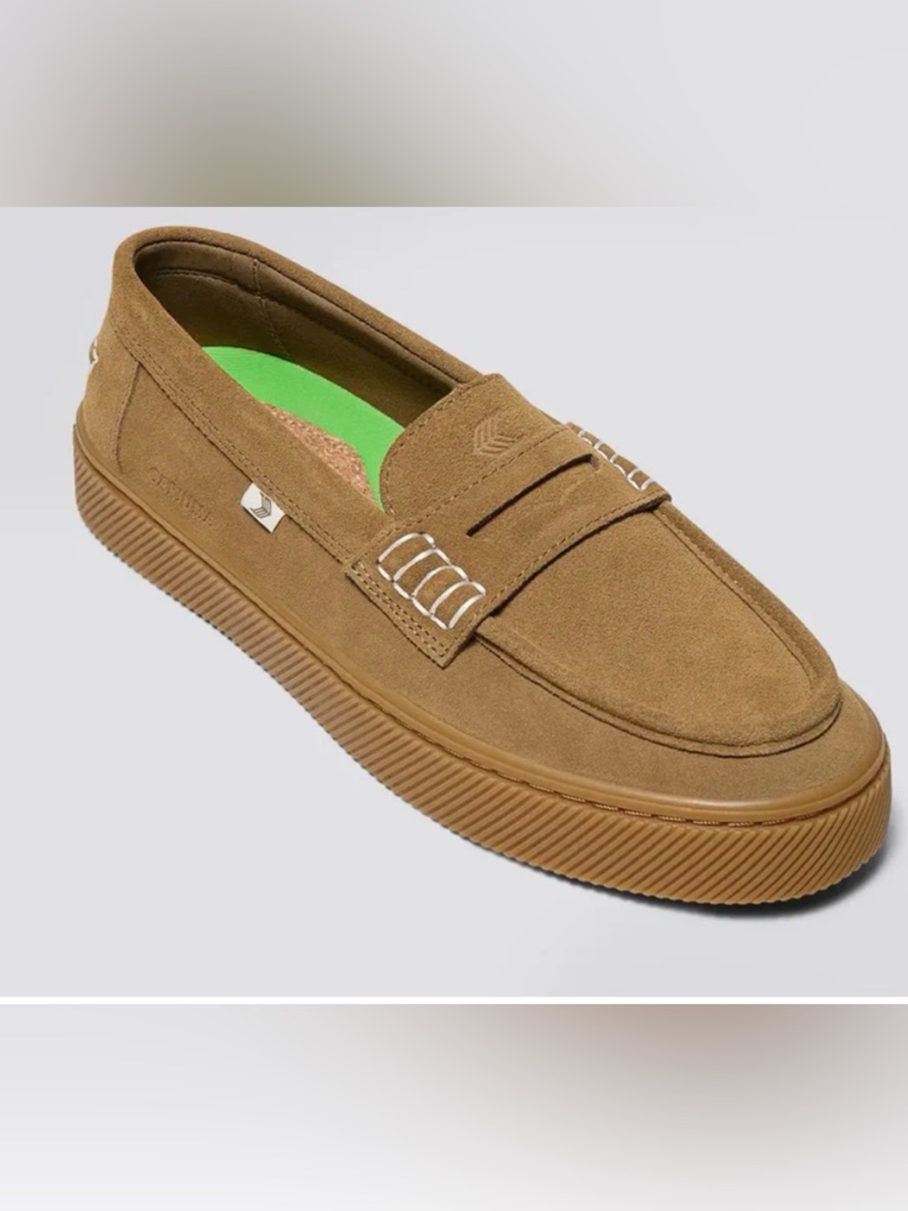 Cariuma Caju Loafer Suede Slip On Platform Tan Gum Sole Women’s 8.5